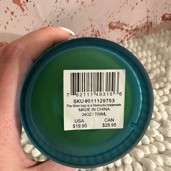 New Venti Starbucks Blue Grid Tumbler - Picture 3 of 3